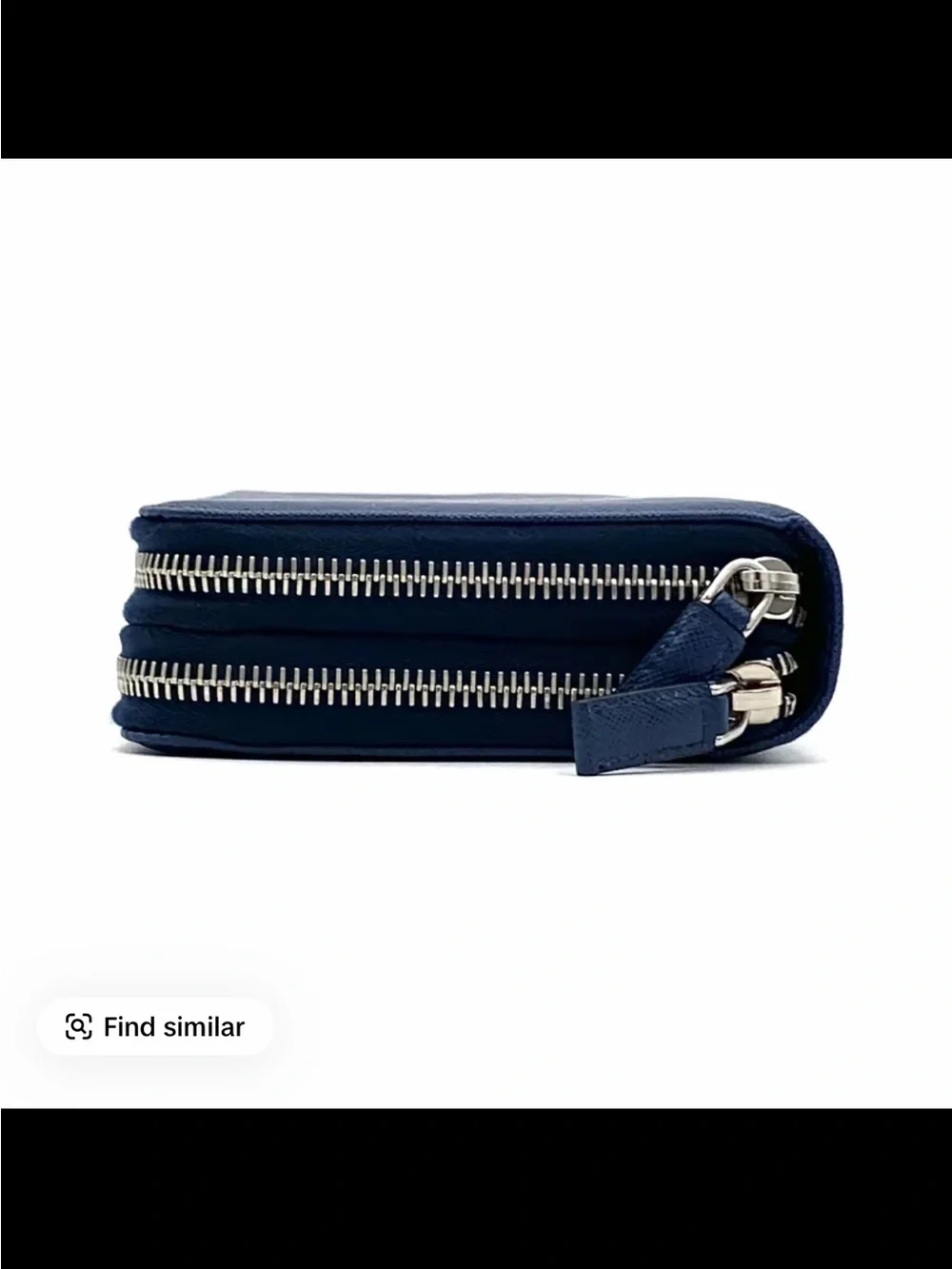 Prada Blue Saffiano Zip-Around Wallet - Picture 2 of 6